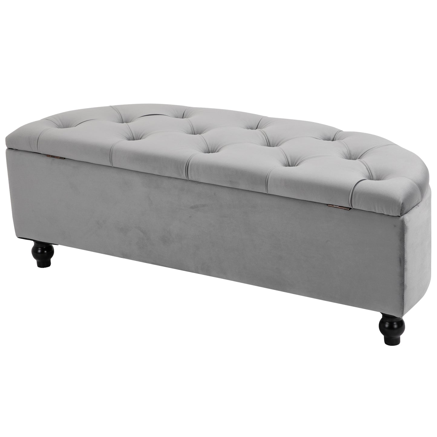 Opbergbank – Zitbank – Opbergkist – Halbank – Opbergbox – Fluweel Bekleed – Rubberen Houten Poten – 120x46x42 cm – Duurzaam en Comfortabel