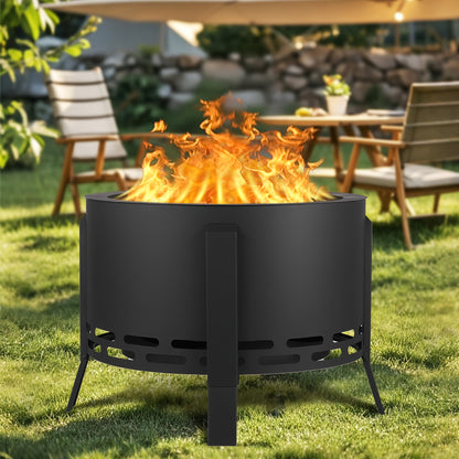 Vuurschaal – Vuurkorf – Tuinhaard – Sfeerhaard – Terrasverwarmer – Rookvrij – 66 cm Carbonstaal – Draagbaar & Stevig Ontwerp