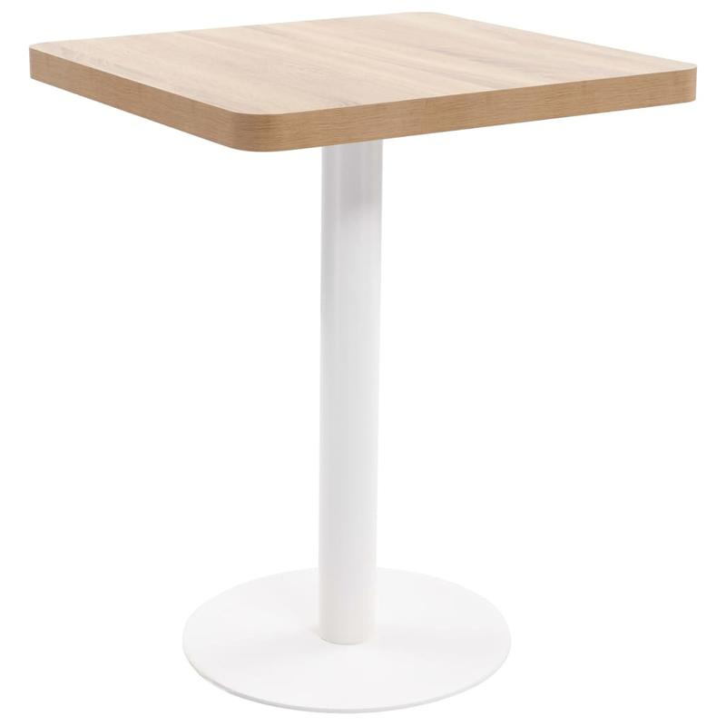 Bistrotically light brown 60x60cm MDF This bistro-style table is stylish and will be the focal point of your decor. It can also be used as a dining table. Practical and durable, it cleans easily with a damp cloth.,  Contempor
