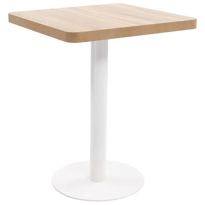 Bistrotically light brown 60x60cm MDF This bistro-style table is stylish and will be the focal point of your decor. It can also be used as a dining table. Practical and durable, it cleans easily with a damp cloth.,  Contempor