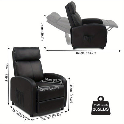 Relaxfauteuil – Comfortabele Fauteuil – Relaxstoel – Leesstoel – Zitstoel – Zwarte Uitvoering – Hoge Rugleuning – Uittrekbare Voetensteun – Linnen Bekleding – Zachte Katoenvulling