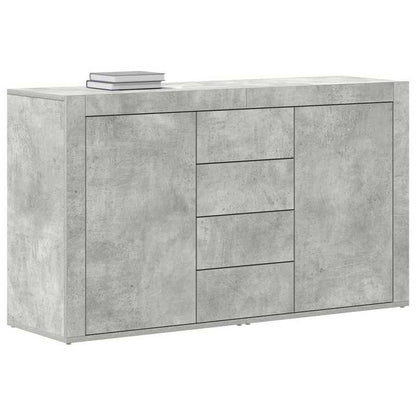 Sidetable – Dressoir – Opbergkast – Wandmeubel – Kastje – Betonlook Grijs – Hardhout – Ruime Lades – Eenvoudige Montage