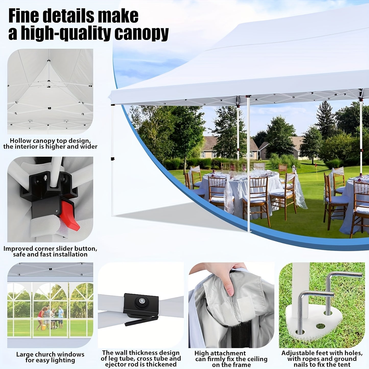 Pop-up Tent – Partytent – Vouwtent – Evenemententent – Paviljoen – 3x6 Meter – 6 Afneembare Zijwanden