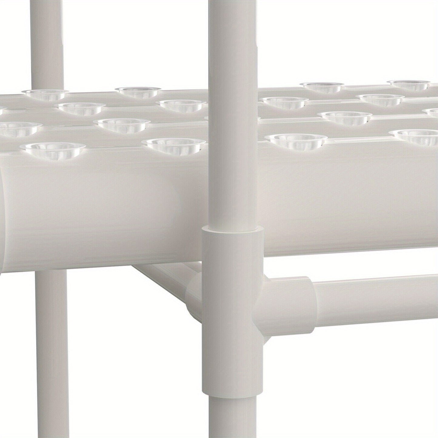Hydroponicsysteem – Hydrocultuursysteem – Kweekset – Plantenbak – Hydrocultuur Rek – 108 Plantplaatsen – 3 Lagen – Duurzaam Wit PVC – Efficiënt Voedingscircuit