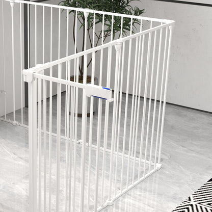 Puppyren – Puppybox – Hondenren – Huisdierenren – Speelren – Staalframe – Dubbellaags Slot – 90 cm Hoog – Wit