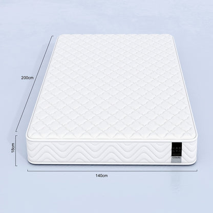 Memory Foam & Spring Mattress - Single/Double (90/140/160*200*18cm) | Thick Medium Firmness & Open Coil Sleep Support | Pressure Relief