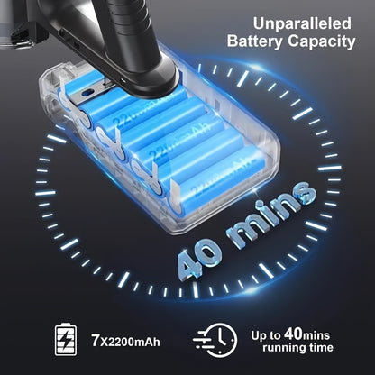 Stofzuiger – Steelstofzuiger – Zakloze Stofzuiger – Draadloze Stofzuiger – Handstofzuiger – Krachtige Zuigkracht 30.000 Pa – Slim LED Display