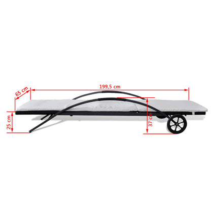 Lounge Stoel – Tuinstoel – Loungestoel Met Wielen – Buitenstoel – Rattan Stoel – Weerbestendig PE-Rattan – Verstelbare Rugleuning - QUORE