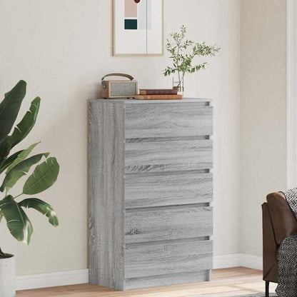 Ladekast – Kast – Opbergkast – Ladeblok – Ladekast Sonoma Grijs – Geperst Hout – 60x36x103 cm