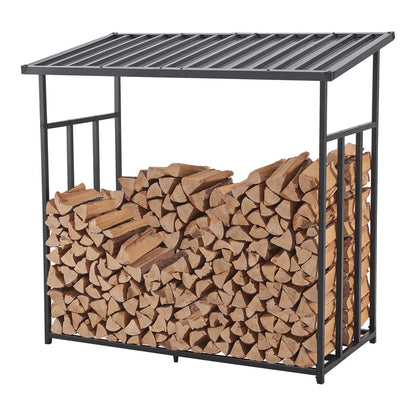 Houtopslag Buiten – Houtrek Buiten – Brandhoutopslag – Houtberging – Open Haard Houtdrager – Waterdichte Cover – Gegalvaniseerd Stalen Frame – 185x180x70 cm