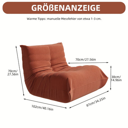 Vloerbank – Zitzak – Loungestoel – Fauteuil – Bank – Corduroy Stof – Memory Foam Vulling – Compact En Opvouwbaar