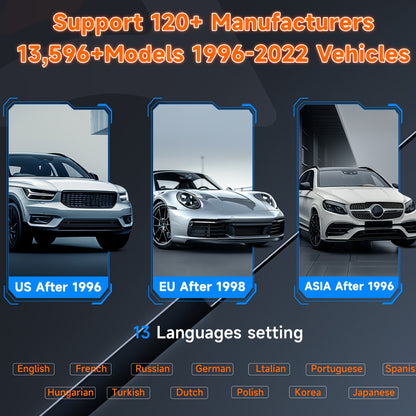 OBD2 Scanner – Auto Diagnosetool – Foutcode Lezer – Motor Scanner – Autodiagnose Apparaat – Alle Systemen Diagnose – Levenslang Gratis Updates