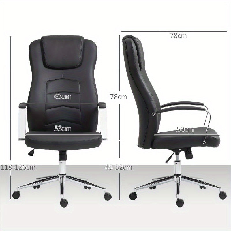 Bureaustoel – Office Chair – Draaistoel – Bureaustoel – Werkstoel – Verstelbaar – Kantelbaar – Memory Foam Zitting – Stabiel Metalen Frame – Zwart – Max 120 kg
