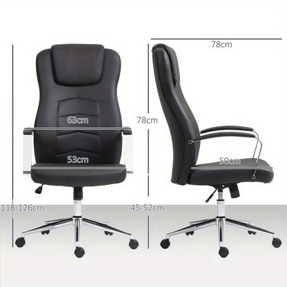 Bureaustoel – Office Chair – Draaistoel – Bureaustoel – Werkstoel – Verstelbaar – Kantelbaar – Memory Foam Zitting – Stabiel Metalen Frame – Zwart – Max 120 kg