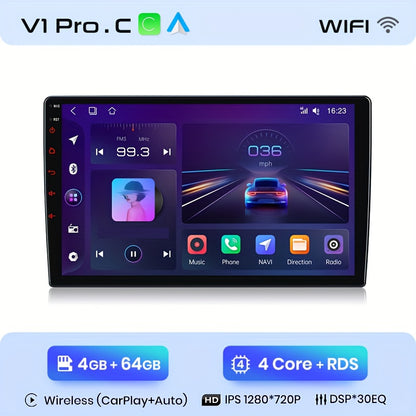 Android Car Stereo – 2Din Multimedia Speler – CarPlay Wireless – Android Auto – Touchscreen Display – 9 Inch IPS Scherm – 4GB RAM 64GB Opslag
