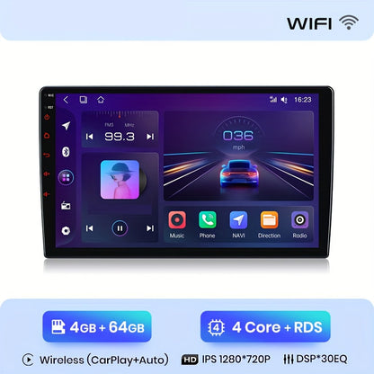 2Din Multimedia Speler – Android Autoradio – Navigatie Systeem – CarPlay Receiver – Touchscreen Radio – 9 Inch IPS Scherm – Draadloze CarPlay & 4G Verbinding