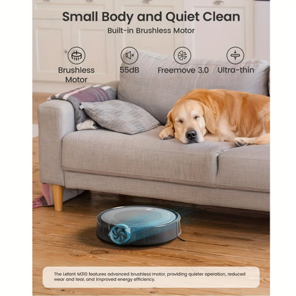 Robotstofzuiger – Robotstofzuiger Automatisch – Robot - Stofzuiger Robot – Robot Cleaner – Anti-Verstrengeling Borstel – Wi-Fi Bedienbaar – Langdurige Accu 2600 mAh – Stil Design Grijs