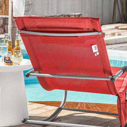 Buitenligstoel Set – Ligstoel – Tuinstoel – Loungestoel – Zonnebed – Metalen Frame – Ademend Materiaal