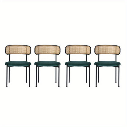Velvet Fauteuils – Velours Stoelen – Lounge Stoelen – Relax Stoelen – Groene Zetels – Set Van 4 – Stevige Metalen Poot – Zacht Fluweel Komfort