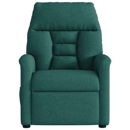 Massagestoel – Massagefauteuil – Ergonomische Stoel – Relaxstoel – Verstelbare Stoel – Donkergroen Stof – 6-Punts Vibratiemassage – Handmatig Verstelbaar tot 135°
