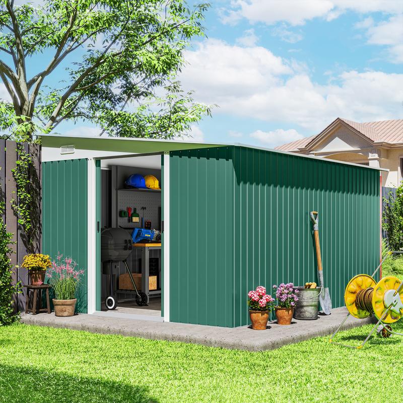 Metalen Tuinkast – Tuinschuur – Gereedschapskast – Opbergkast – Fietsenstalling – Dubbele Deuren – Stevig Verzinkt Staal – Grote Afmetingen 2,8x3,45x2,01 m