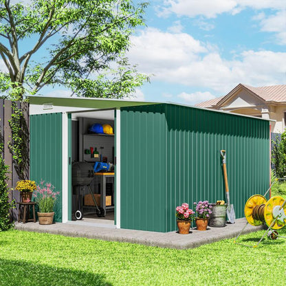 Metalen Tuinkast – Tuinschuur – Gereedschapskast – Opbergkast – Fietsenstalling – Dubbele Deuren – Stevig Verzinkt Staal – Grote Afmetingen 2,8x3,45x2,01 m