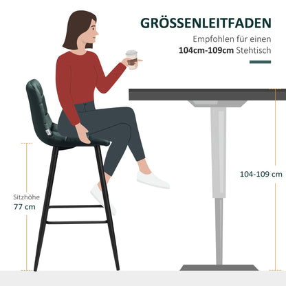 Barkruk – Barstoel – Kruk – Barkrukset – Barstoelset – Groen – Zachte Zitting – Duurzaam Stalen Frame – 42 x 47 x 105 cm
