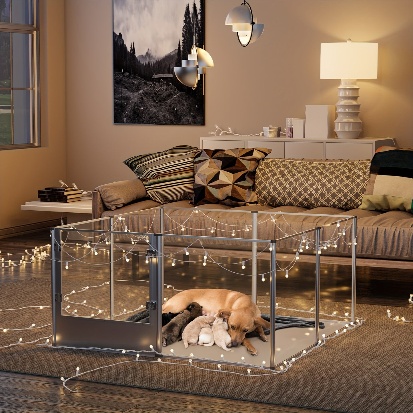Hondenren – Puppyren – Hondenkennel – Konijnenren – Huisdierenren – Transparant Acryl – Waterdichte Vloer – Stevig en Veilig