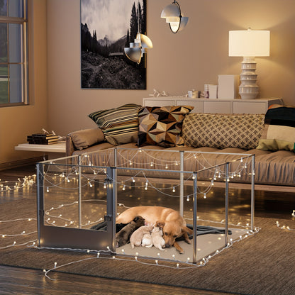 Hondenren – Puppyren – Hondenkennel – Konijnenren – Huisdierenren – Transparant Acryl – Waterdichte Vloer – Stevig en Veilig
