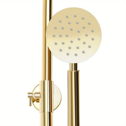 Doucheset – Regendouche – Thermostaatkraan – Handdouche – Glijstang – Gouden Afwerking – 20 cm Hoofddouche – 304 Roestvrij Staal