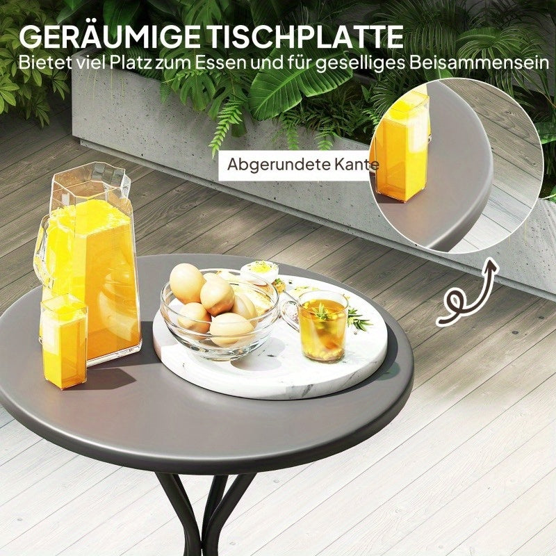 Ronde Buiten Tafel – Tuin Tafel – Balkon Tafel – Camping Tafel – Patio Tafel – Weerbestendig – Stevig Met Gemakkelijk Schoon Te Maken Blad