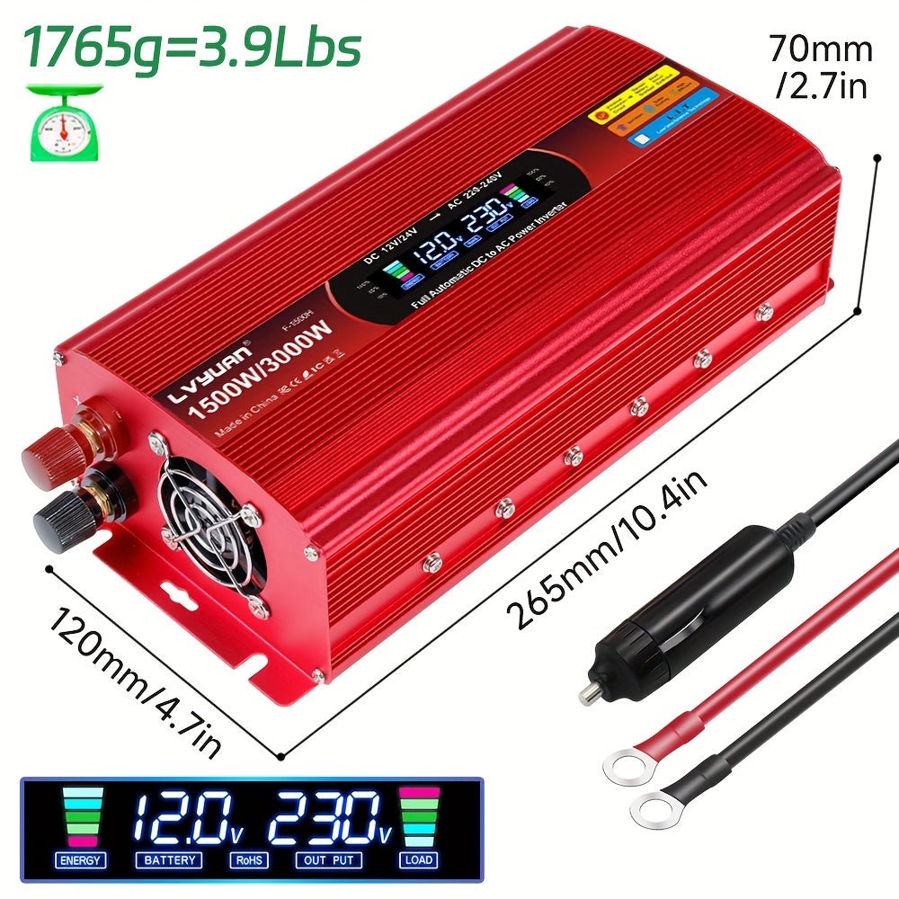 Omvormer 12V – Spanningomvormer – Inverter – DC naar AC Converter – Stroomomzetter – Hoog Vermogen 4000W – Hard-Wired Installatie