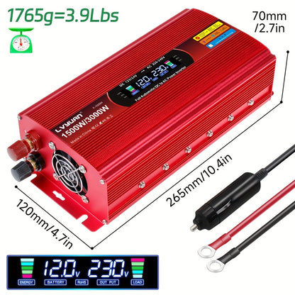 Omvormer 12V – Spanningomvormer – Inverter – DC naar AC Converter – Stroomomzetter – Hoog Vermogen 4000W – Hard-Wired Installatie