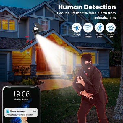 Zonne-Energie Camera – Draadloze Beveiligingscamera – Buiten Camera – Zonnepaneel Camera – 355° Bewegingsdetectie – 1440p Nachtzicht