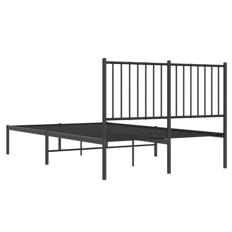 Giroletto con Testiera in Metallo Nero 120x190cm
