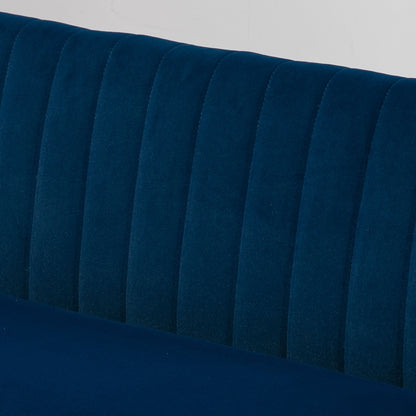 Bankstel – 2-Zitsbank – Tweezitsbank – Zitbank – Sofa – Compact Formaat – Polyester Stof Blauw