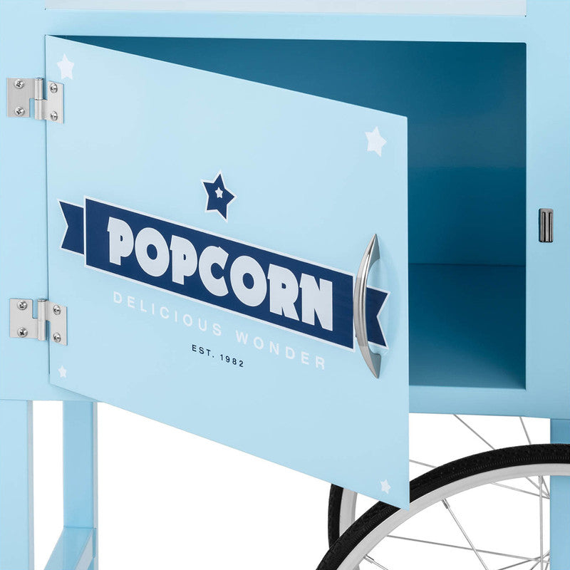 Popcornmachine – Popcornmaker – Popcornkar – Popcornmachinekar – Popcorn trolley – Retro Design – Stalen Frame Met Opbergruimte – Werkblad 51 x 37 cm