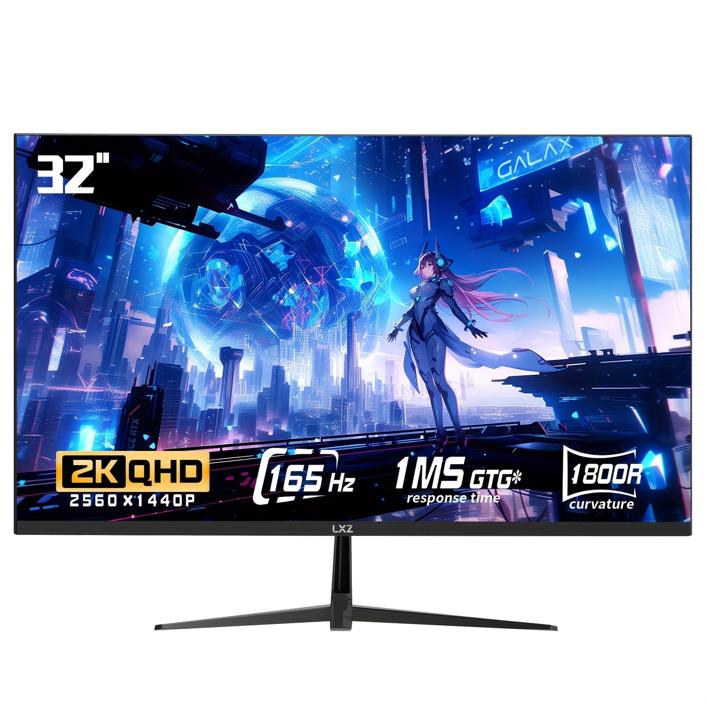 32 inch Curved Gaming Monitor – Curved Scherm – PC Monitor – Gaming Display – Frameloos Scherm – 2K QHD Resolutie – 180Hz Verversingssnelheid