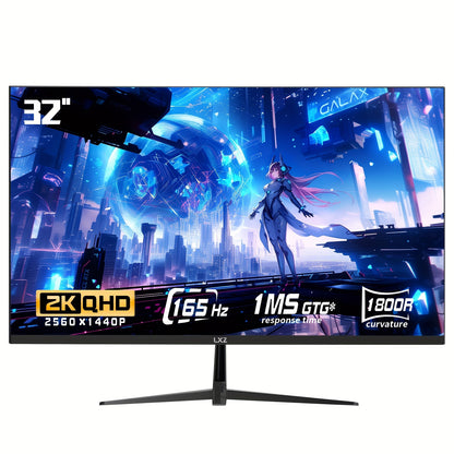 32 inch Curved Gaming Monitor – Curved Scherm – PC Monitor – Gaming Display – Frameloos Scherm – 2K QHD Resolutie – 180Hz Verversingssnelheid
