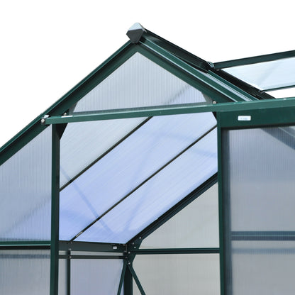 Kas – Tuinkas – Plantenkas – Broeikas – Groentekas – Polycarbonaat Panelen – Versterkte Fundering – 190x192x201 cm – Aluminium Frame – UV-bestendig – Donkergroen
