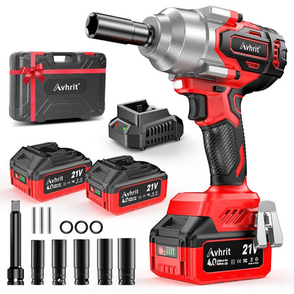 Slagboutmoersleutel – Slagmoersleutel – Accu-slagschroevendraaier – Draadloze Momentsleutel – Elektrische Momentsleutel – 850Nm Koppel – 2x 4000mAh Batterijen