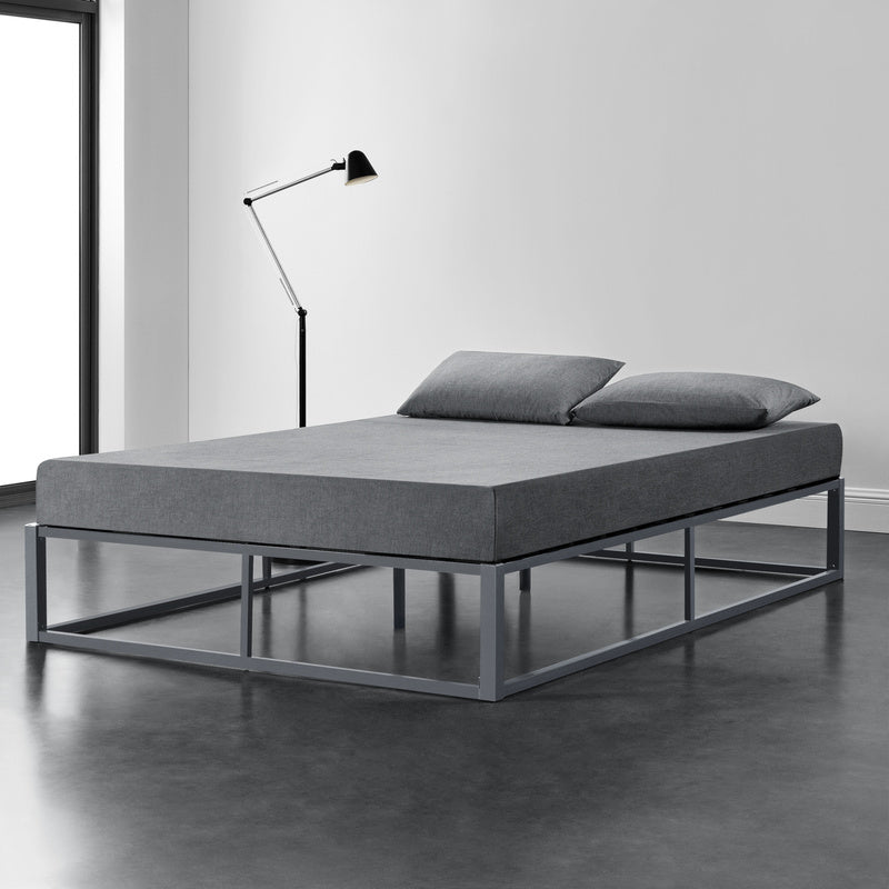 Bedframe – Metalen Bed – Bedframe Met Lattenbodem – Stabiel Bed – Tweepersoonsbed – Zwart – Stevig Gecoat Staal – Onderhoudsvriendelijk