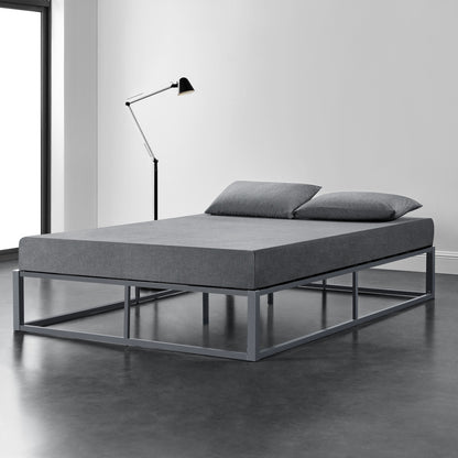 Bedframe – Metalen Bed – Bedframe Met Lattenbodem – Stabiel Bed – Tweepersoonsbed – Zwart – Stevig Gecoat Staal – Onderhoudsvriendelijk