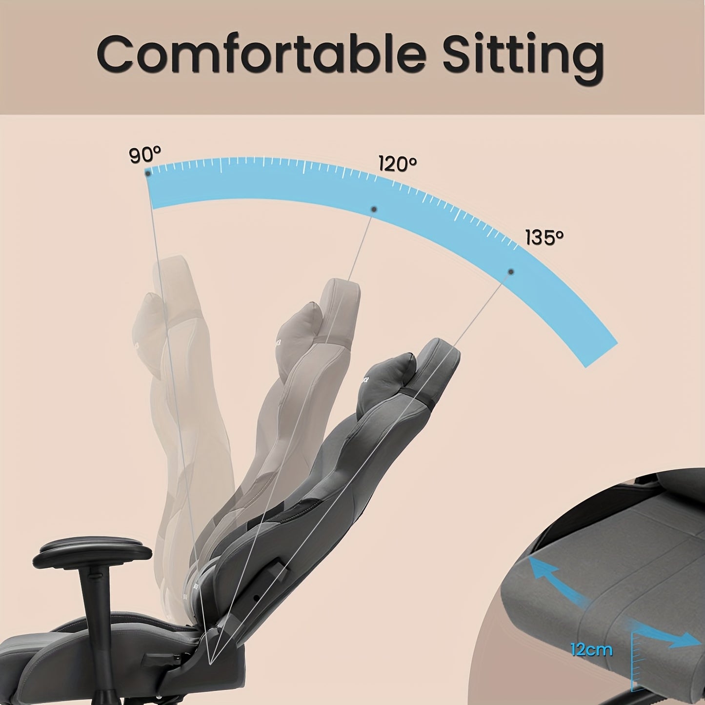 Gaming Stoel – Bureaustoel – Office Chair – Computergame Stoel – Werkstoel – Ergonomisch Design – Verstelbare Armleuningen – Stalen Frame met Hoogwaardig Schuim