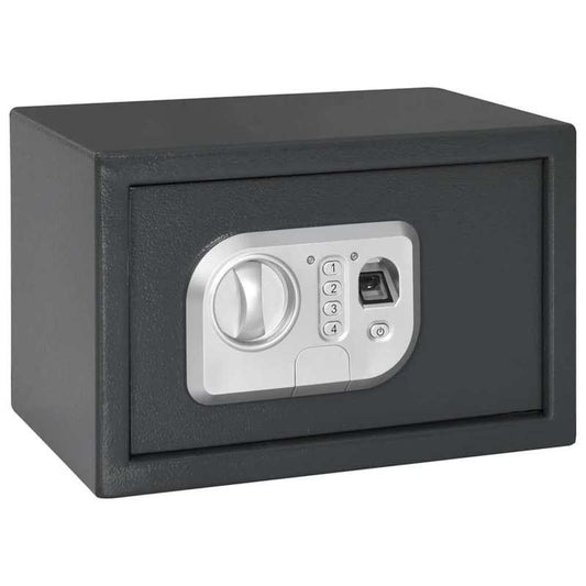 Kluis – Veiligheidskast – Geldkist – Bewaarbox – Safe – Donkergrijs Stalen Beveiligingskluis – Compact 20x31 cm – Stevig Anti-Inbraakslot