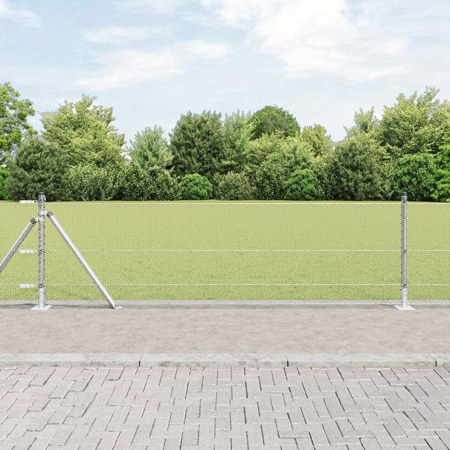 7pcs 32mm Heavy-Duty Metal Garden Trellis Posts, 0.6x10m - Sturdy Base Support for Recinzione Esagonale, Durable Outdoor Plant Protection, Garden Trellis for Climbing Plants, Structural Support, Sleek Appearance, Quality Cons