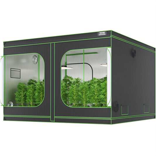 Kweektent – Growtent – Kweekkast – Growbox – Kweekruimte – 600D Oxford Stof – 120x120x80 inch – 19 mm Metalen Frame