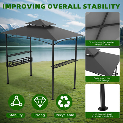 Feesttent – Partytent – Tuinpaviljoen – Schaduwtent – Evenemententent – Extra Groot – Dubbel Dak & Opbergmand – Metaal Frame & Polyester Doek – Eenvoudige Montage – Zwart
