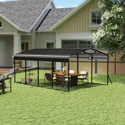 Metalen Carport – Garage Tent – Voertuig Overkapping – Auto Garage – Overdekte Parking – Extra Ruim 450x300x250 cm – Stevig Stalen Frame – Weerbestendig Gable Dak