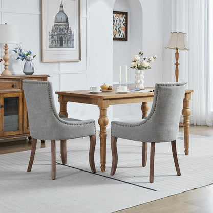 Eetkamerstoel – Stoel Met Armleuning – Diningsstoel – Retro Stoel – Armstoel – Grijs Chenille – Extra Brede Armleuningen – Dikke Gevoerde Zitkussens